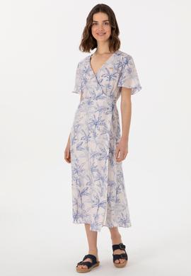 Kadın Mavi Midi Boy Dokuma Elbise - 50305490003