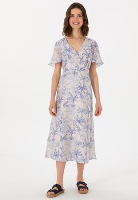 Kadın Mavi Midi Boy Dokuma Elbise - 50305490003