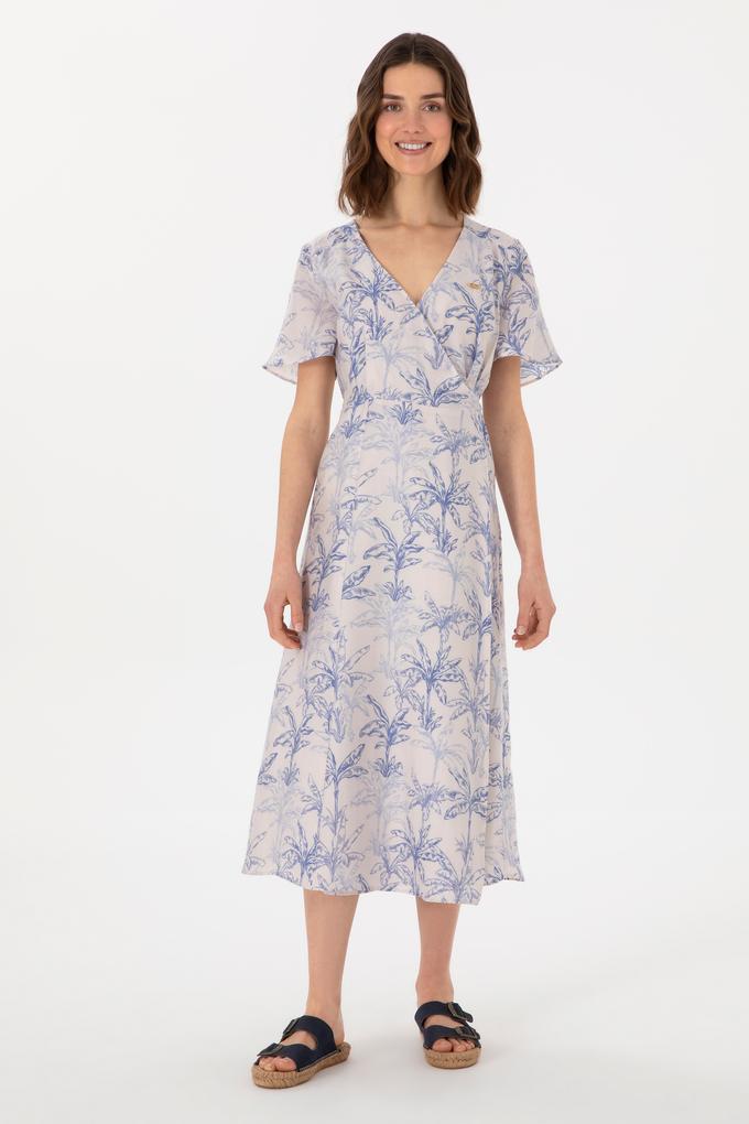 Kadın Mavi Midi Boy Dokuma Elbise