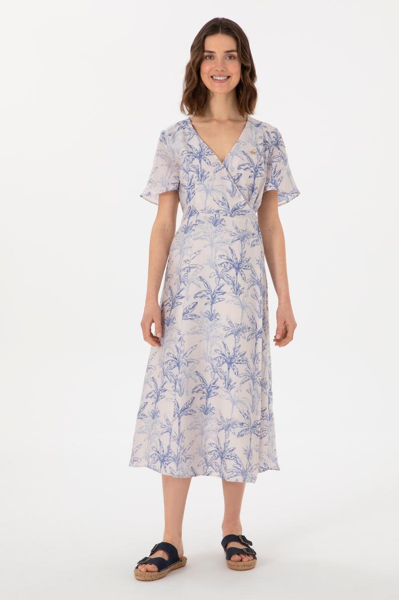 Kadın Mavi Midi Boy Dokuma Elbise