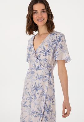 Kadın Mavi Midi Boy Dokuma Elbise - 50305490003