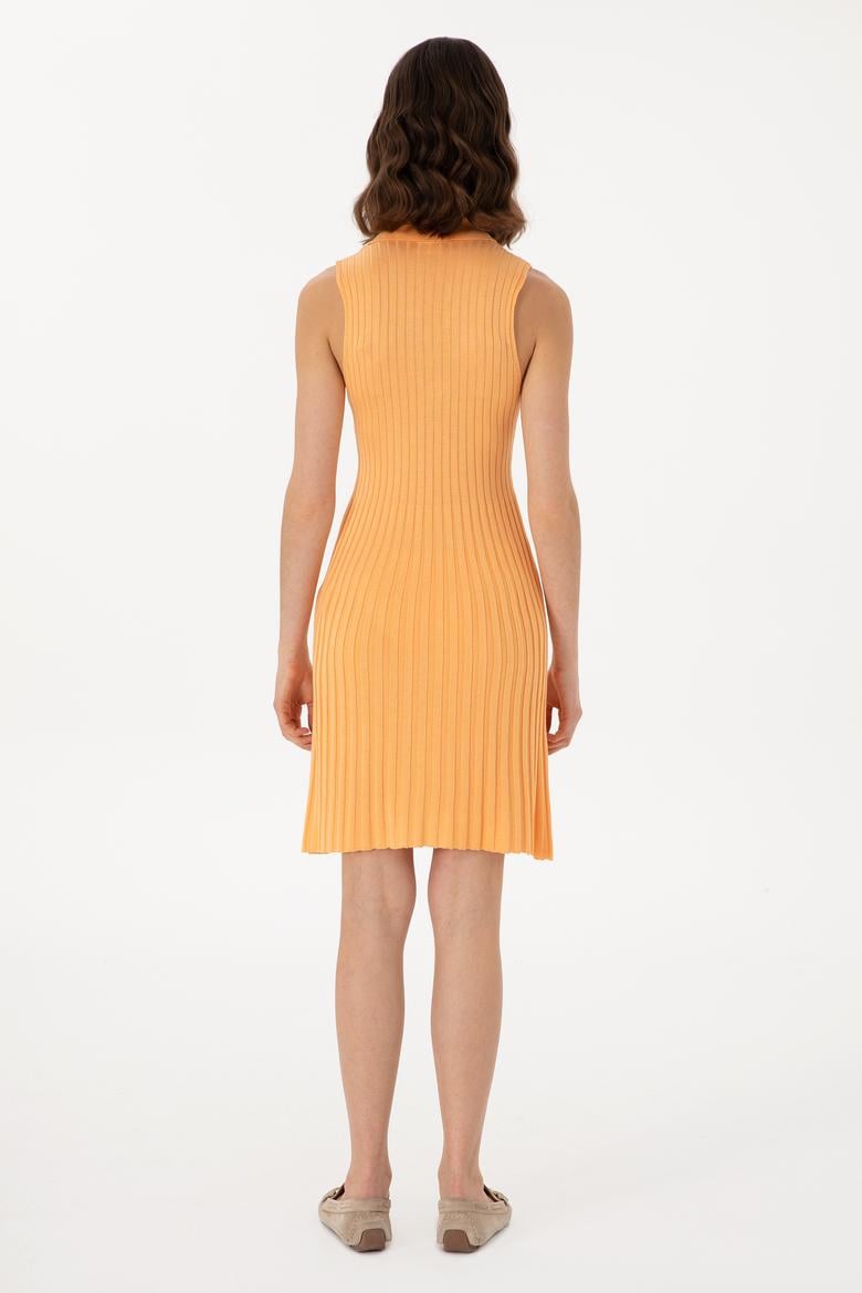 Kadın Turuncu Mini Boy Triko Elbise - 50299466004