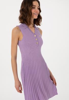 Kadın Lila Mini Boy Triko Elbise - 50299466008