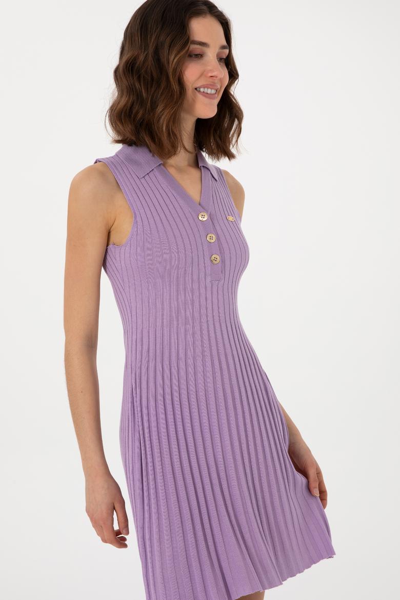 Kadın Lila Mini Boy Triko Elbise - 50299466008