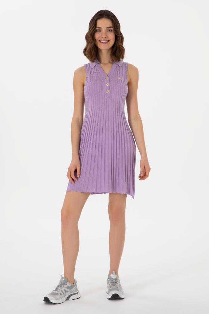 Kadın Lila Mini Boy Triko Elbise