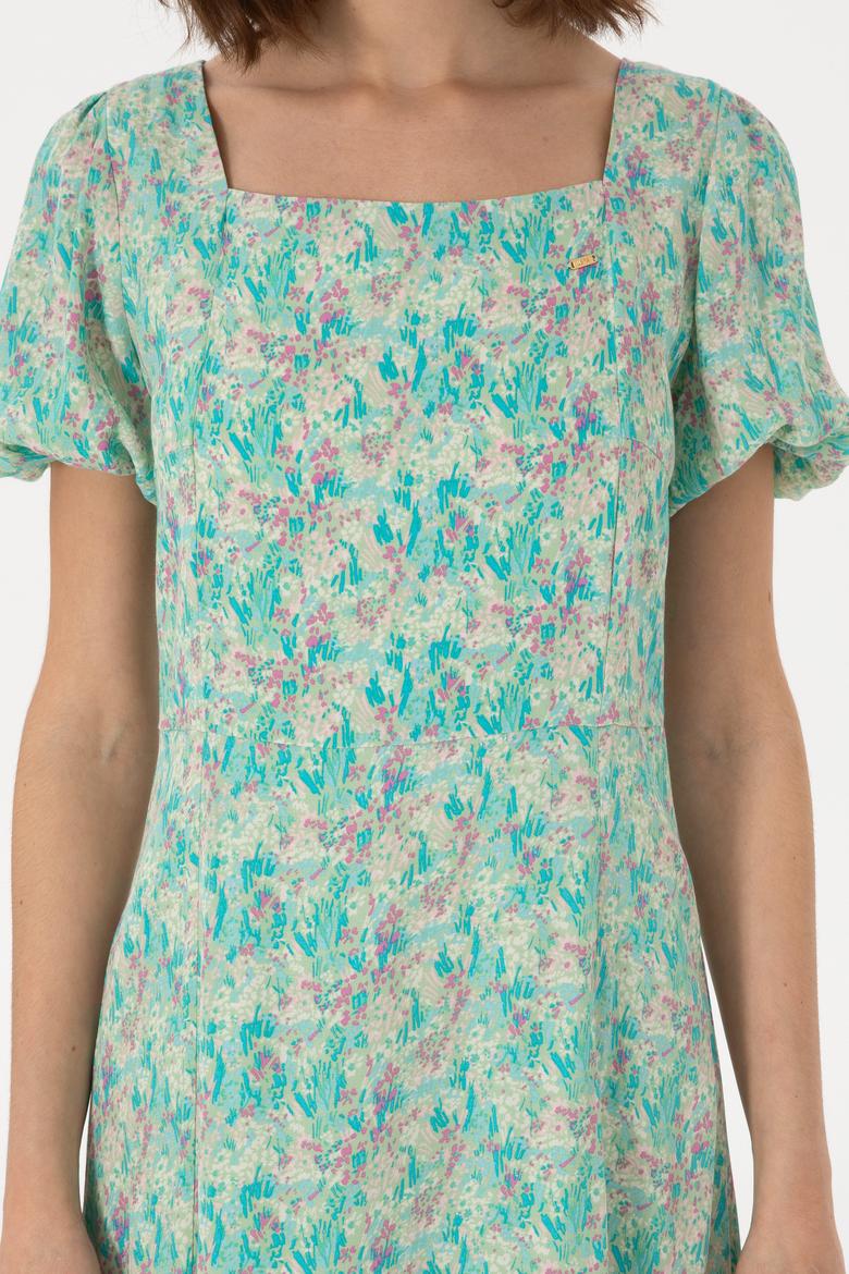 Kadın Su Yeşili Maxi Boy Dokuma Elbise - 50299174010