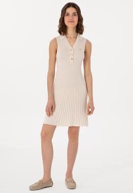 Kadın Krem Mini Boy Triko Elbise - 50299466018