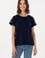 Kadın Lacivert Bisiklet Yaka Tişört