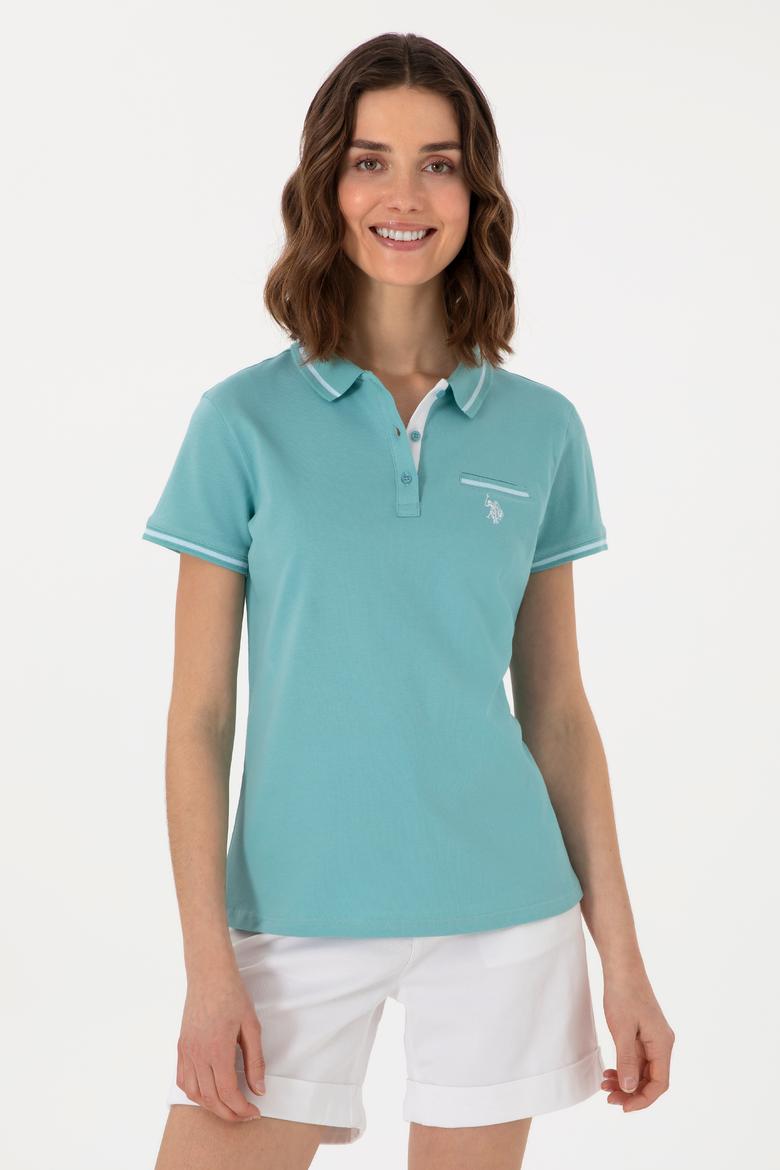 Kadın Mint Polo Yaka Tişört