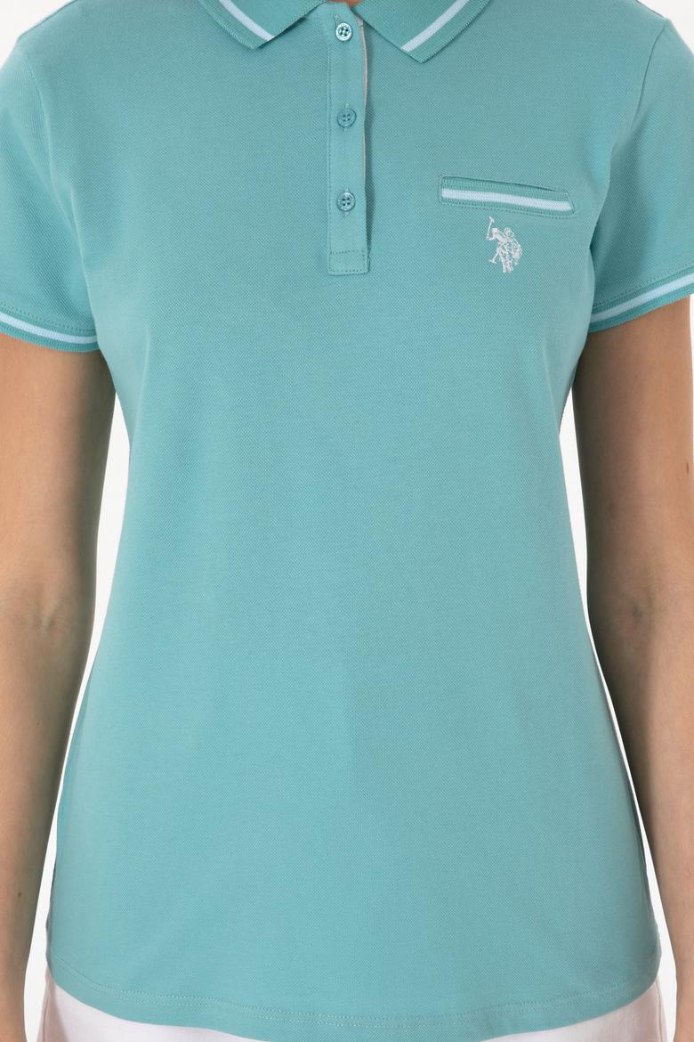 Kadın Mint Polo Yaka Tişört - 50280039049