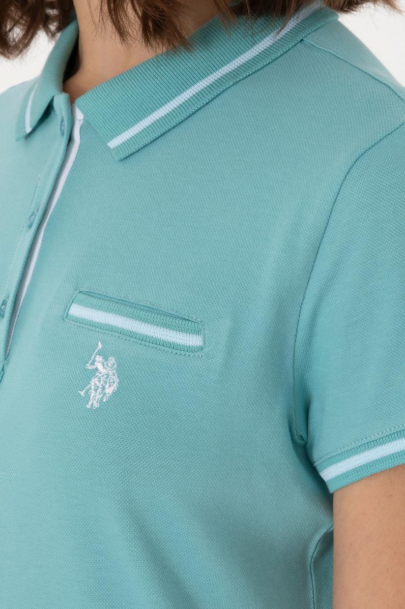 Kadın Mint Polo Yaka Tişört