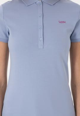 Kadın Açık Mavi Basic Polo Yaka Tişört - 50305764154