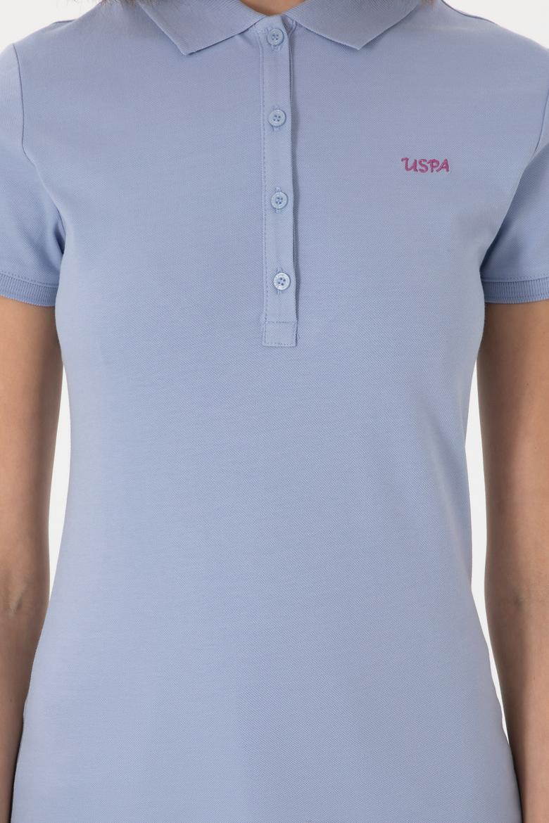 Kadın Açık Mavi Basic Polo Yaka Tişört - 50305764154