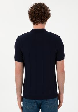 Erkek Slim Fit Polo Yaka Lacivert Tişört - 50306457014