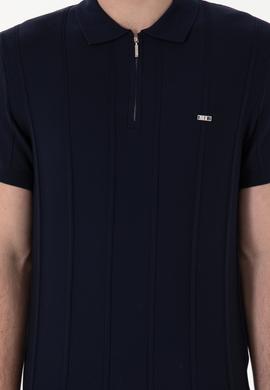 Erkek Slim Fit Polo Yaka Lacivert Tişört - 50306457014