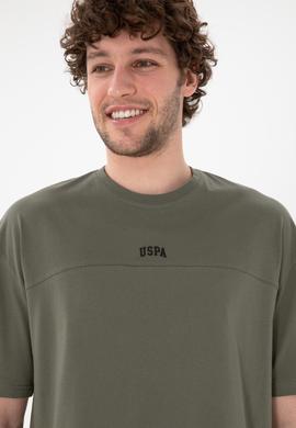 Erkek Comfort Fit Bisiklet Yaka Haki Tişört - 50306017108