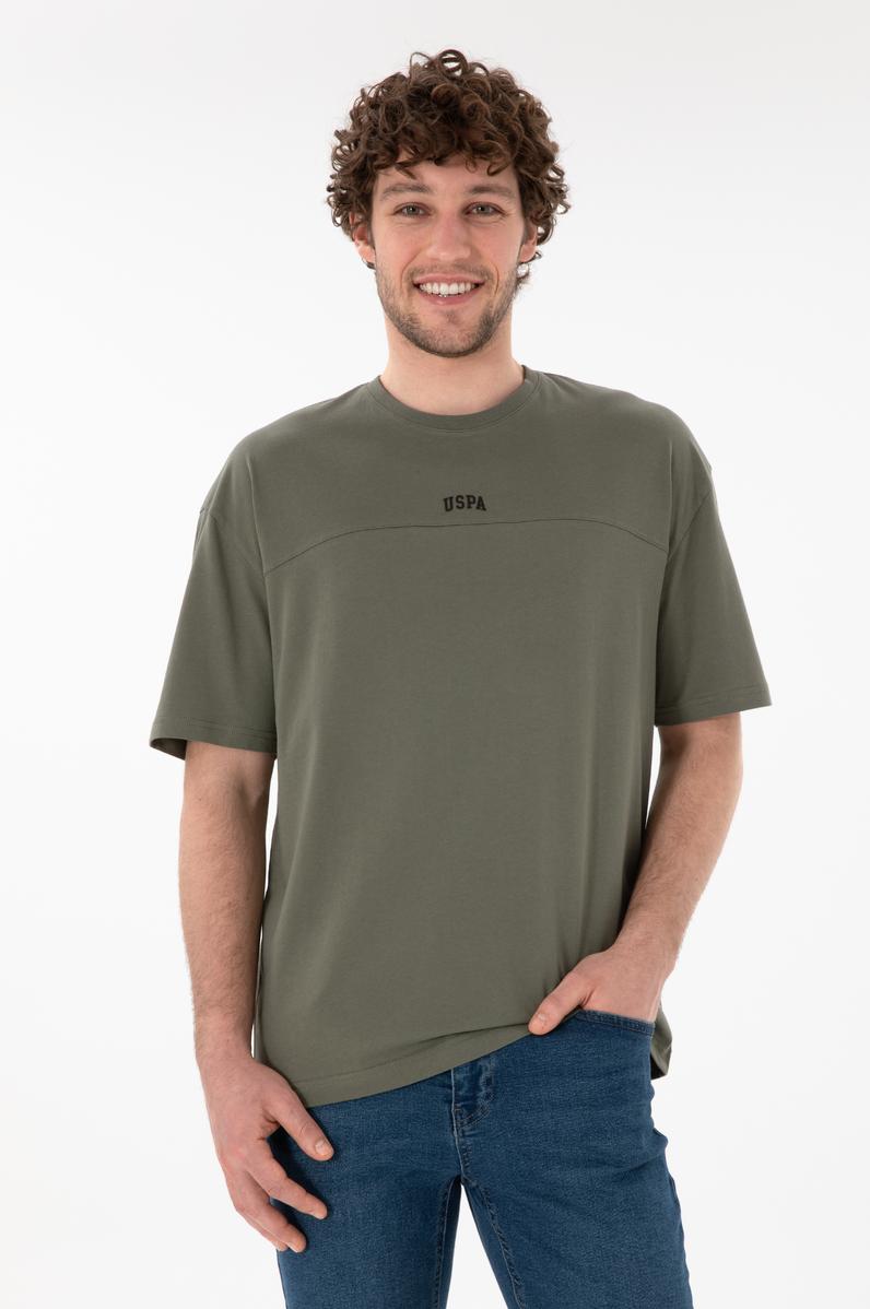 Erkek Comfort Fit Bisiklet Yaka Haki Tişört