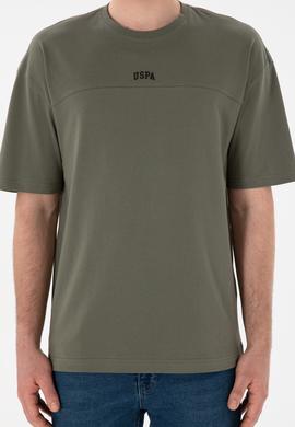 Erkek Comfort Fit Bisiklet Yaka Haki Tişört - 50306017108