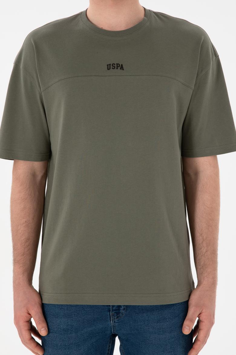 Erkek Comfort Fit Bisiklet Yaka Haki Tişört - 50306017108