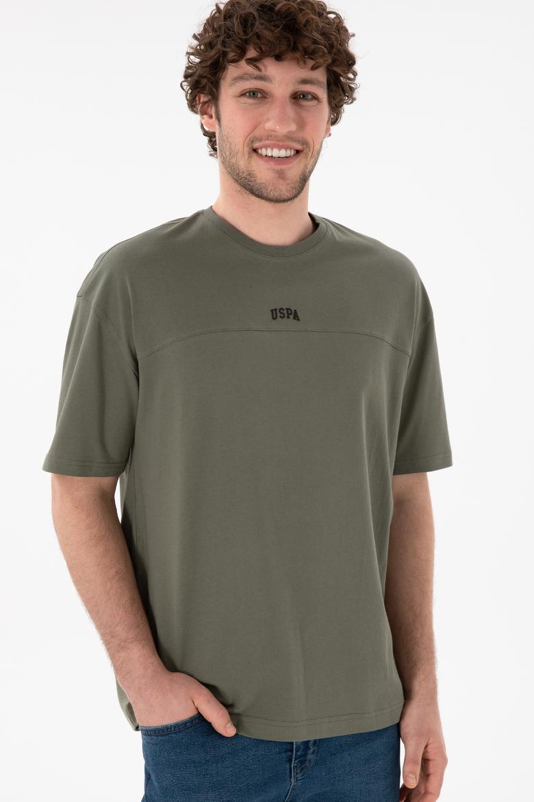 Erkek Comfort Fit Bisiklet Yaka Haki Tişört - 50306017108