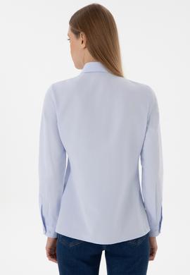 Kadın Açık Mavi Uzun Kollu Basic Gömlek - 50307726012
