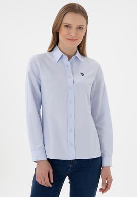 Kadın Açık Mavi Uzun Kollu Basic Gömlek - 50307726012