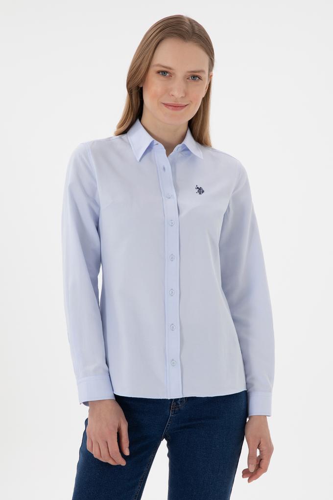 Kadın Açık Mavi Uzun Kollu Basic Gömlek