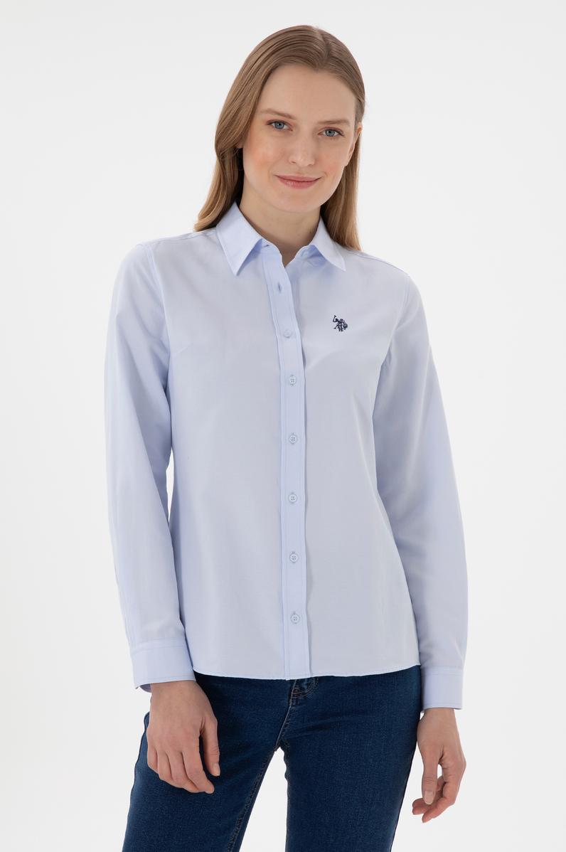 Kadın Açık Mavi Uzun Kollu Basic Gömlek