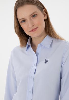 Kadın Açık Mavi Uzun Kollu Basic Gömlek - 50307726012