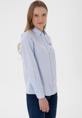 Kadın Açık Mavi Uzun Kollu Basic Gömlek - 50307726012