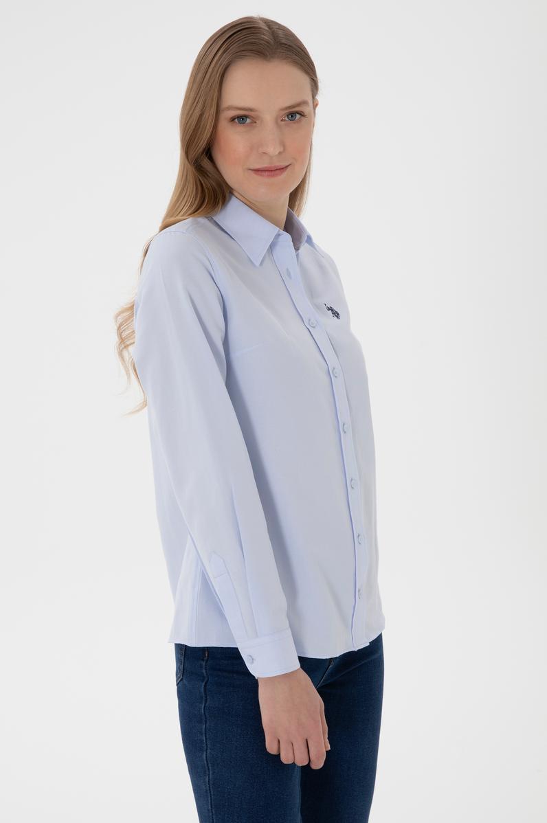 Kadın Açık Mavi Uzun Kollu Basic Gömlek