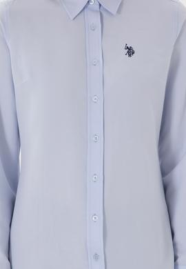 Kadın Açık Mavi Uzun Kollu Basic Gömlek - 50307726012