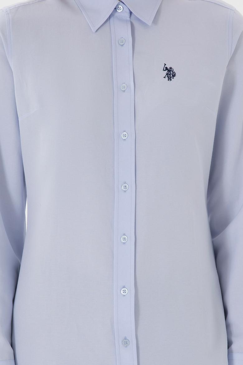 Kadın Açık Mavi Uzun Kollu Basic Gömlek - 50307726012