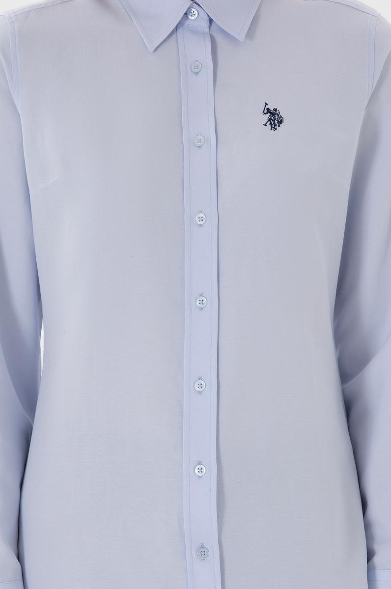 Kadın Açık Mavi Uzun Kollu Basic Gömlek