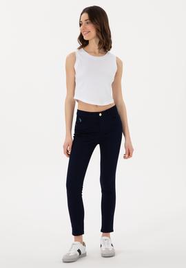 Kadın Lacivert Toothpick Fit Kanvas Pantolon - 50309087014