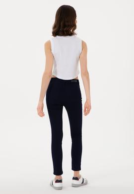 Kadın Lacivert Toothpick Fit Kanvas Pantolon - 50309087014