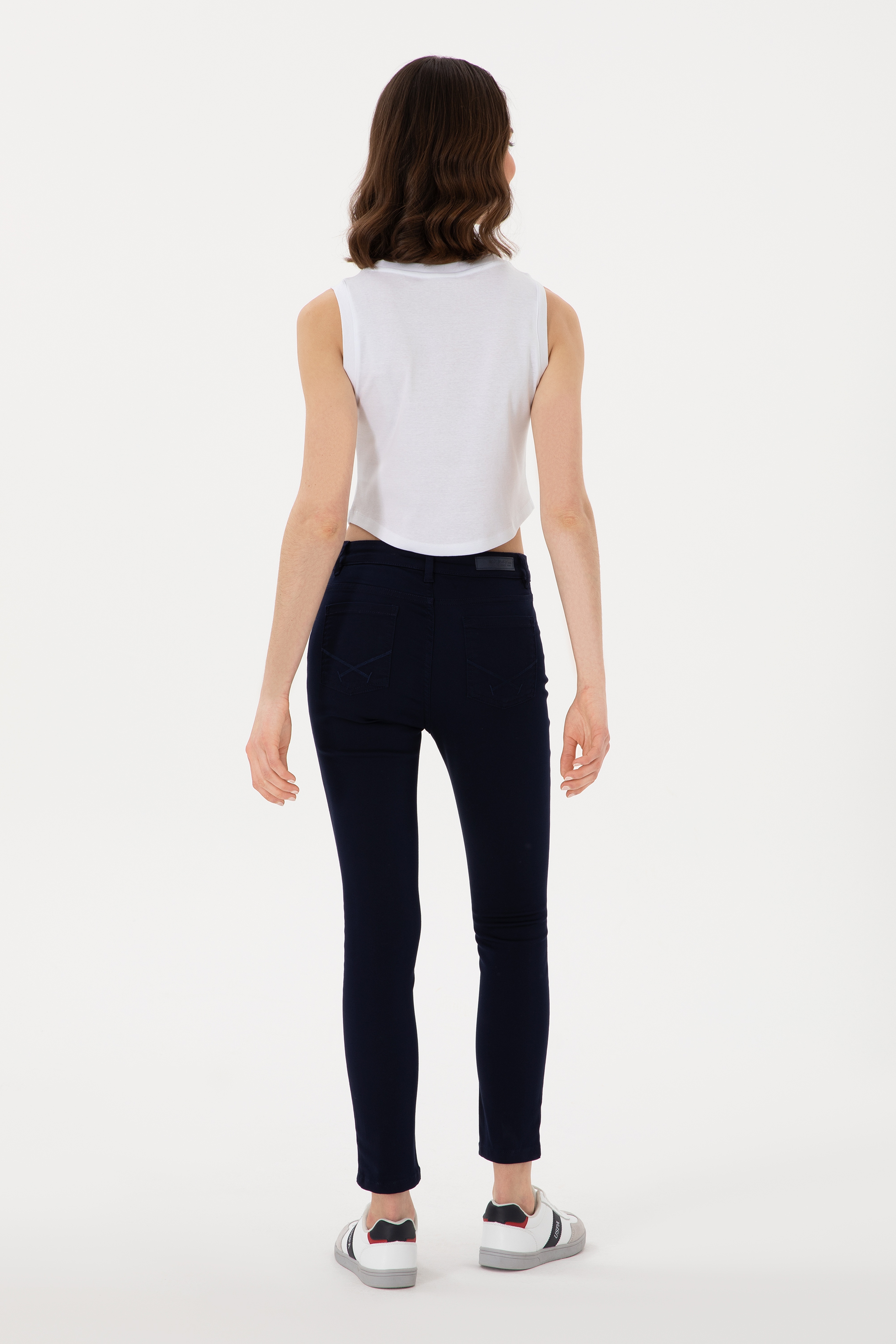 Kadın Lacivert Toothpick Fit Kanvas Pantolon