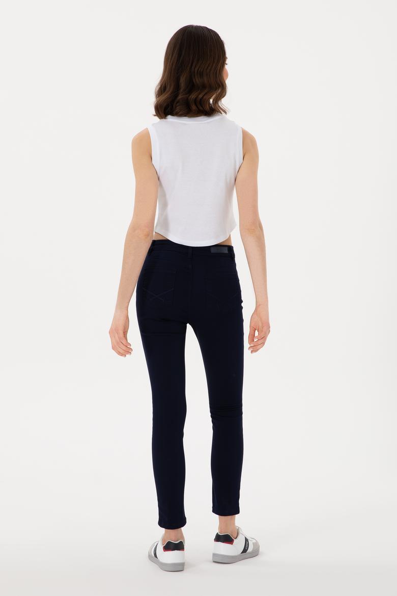 Kadın Lacivert Toothpick Fit Kanvas Pantolon - 50309087014