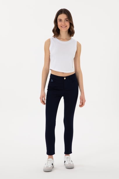 Kadın Lacivert Toothpick Fit Kanvas Pantolon