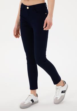 Kadın Lacivert Toothpick Fit Kanvas Pantolon - 50309087014