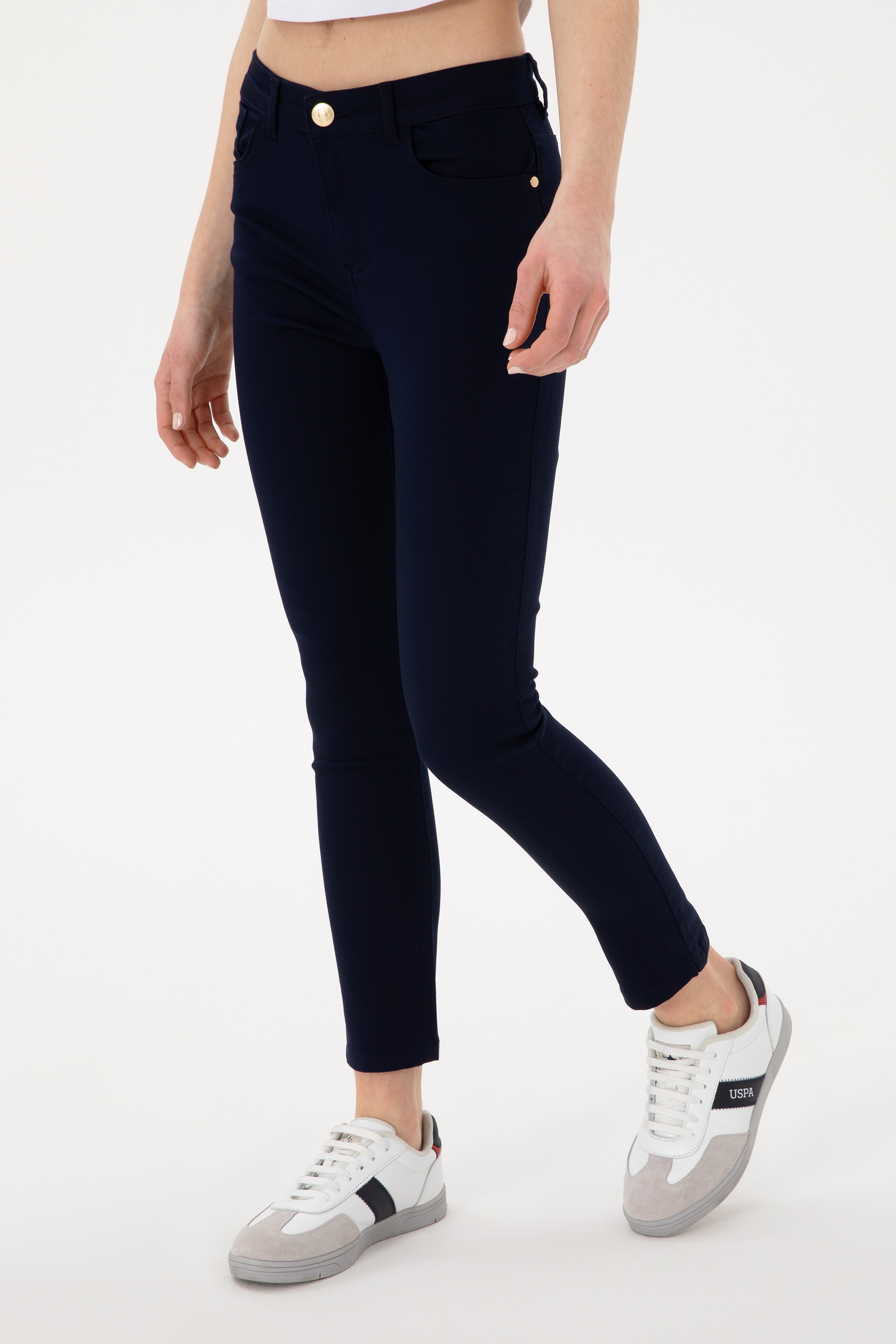 Kadın Lacivert Toothpick Fit Kanvas Pantolon