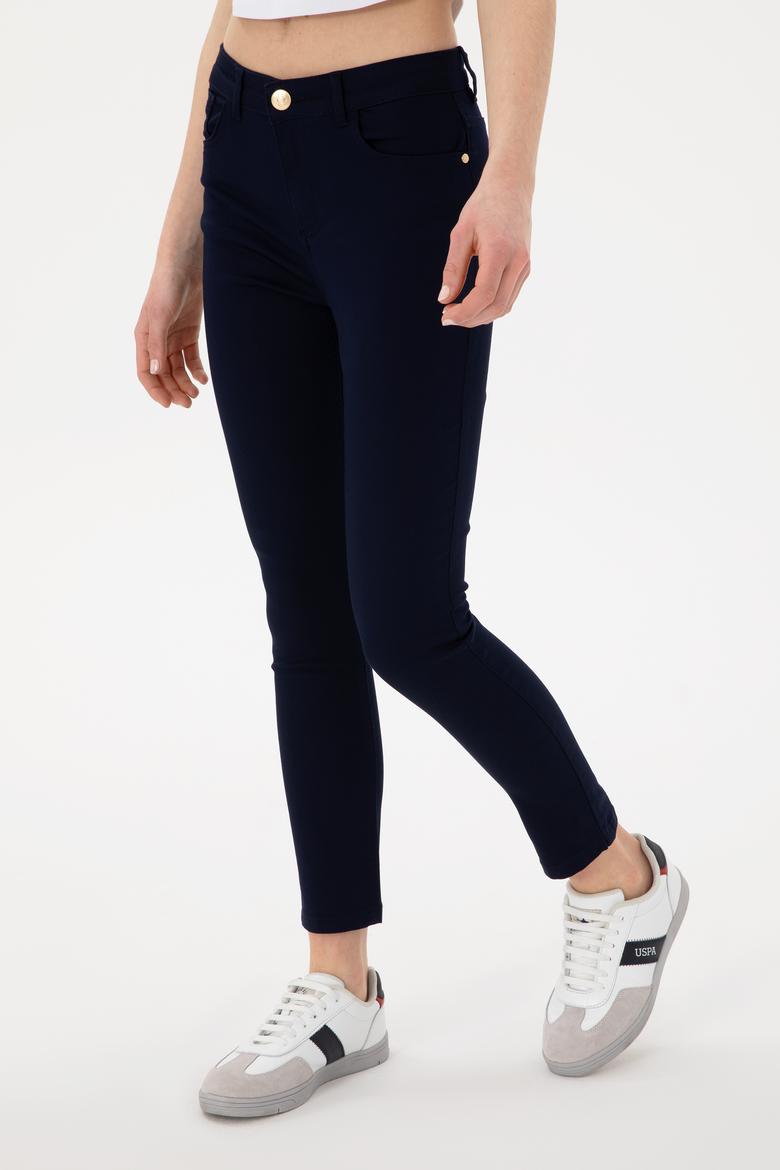 Kadın Lacivert Toothpick Fit Kanvas Pantolon - 50309087014
