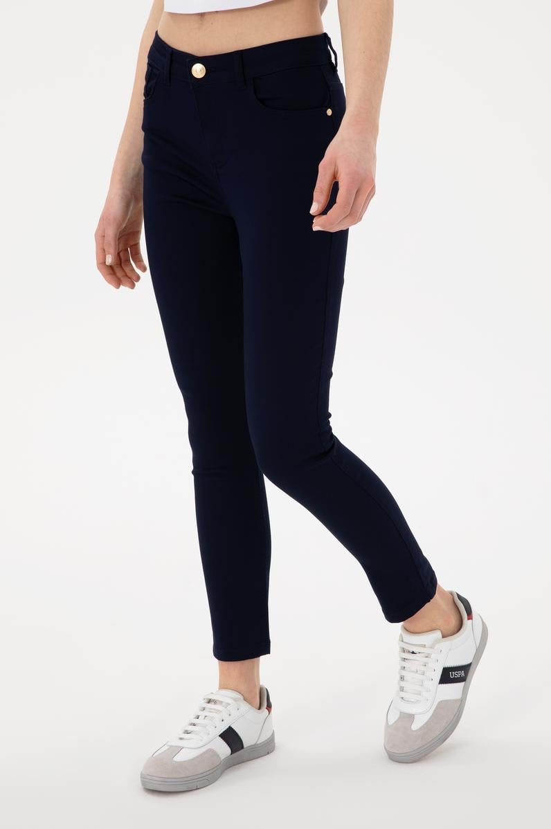 Kadın Lacivert Toothpick Fit Kanvas Pantolon