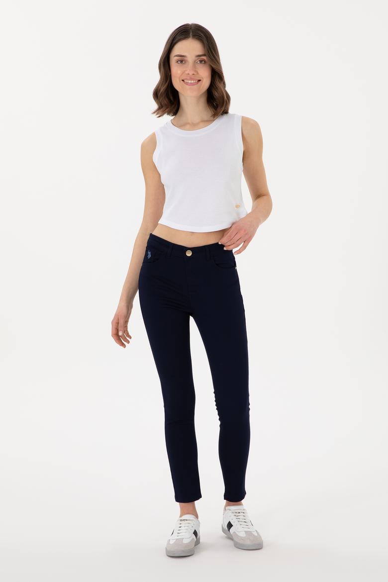 Kadın Lacivert Toothpick Fit Kanvas Pantolon - 50309087014