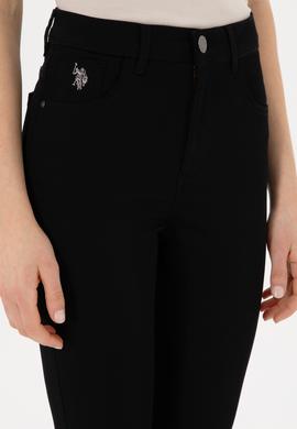 Kadın Siyah Toothpick Fit Kanvas Pantolon - 50309087021