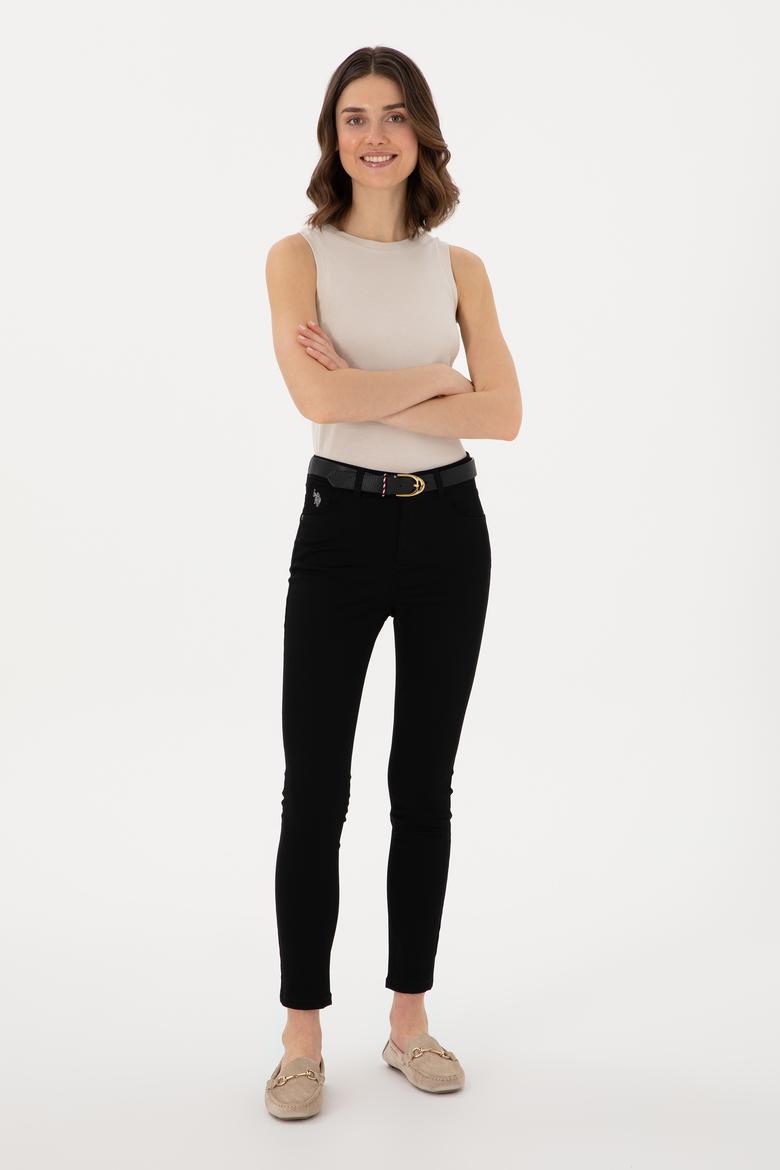 Kadın Siyah Toothpick Fit Kanvas Pantolon - 50309087021