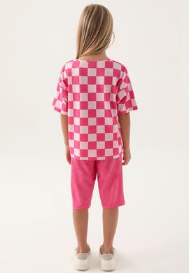 Kız Çocuk Pembe Şortlu Alt Üst Takım - 50315399002