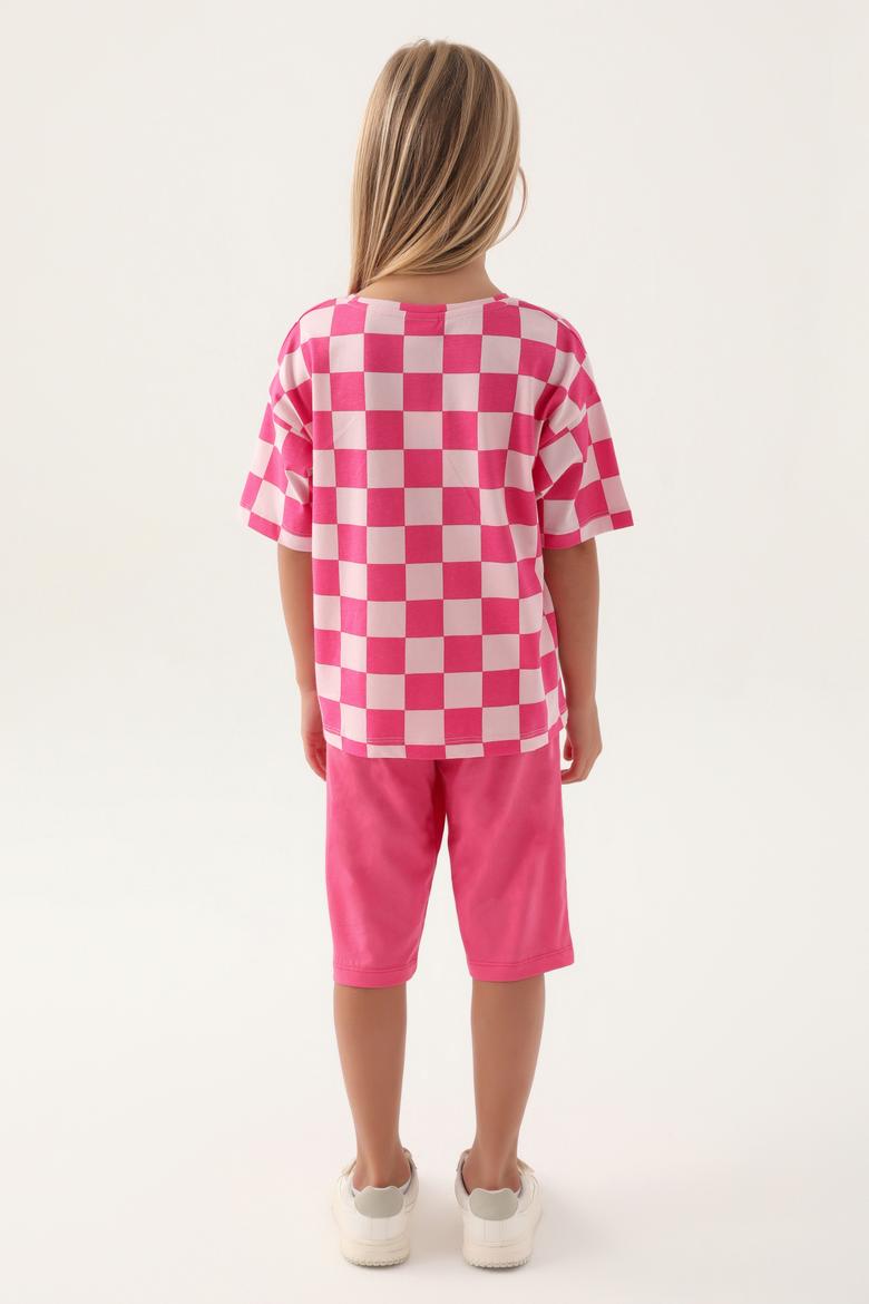 Kız Çocuk Pembe Şortlu Alt Üst Takım - 50315399002