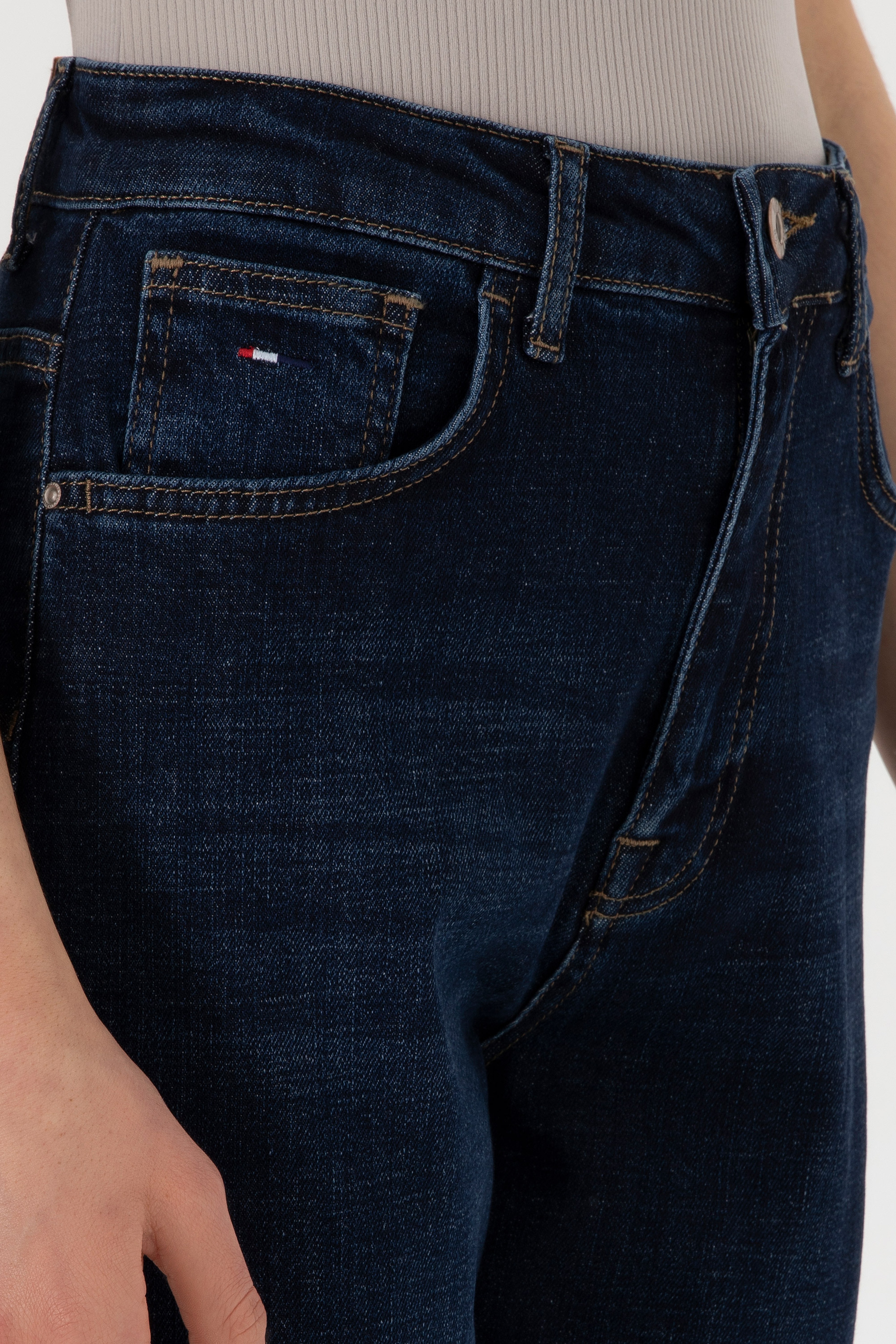 Kadın Mavi Mom High Waist Fit Jean Pantolon - Image 5