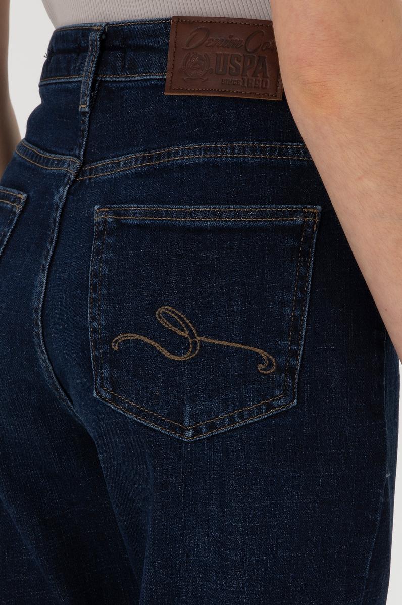 Kadın Mavi Mom High Waist Fit Jean Pantolon